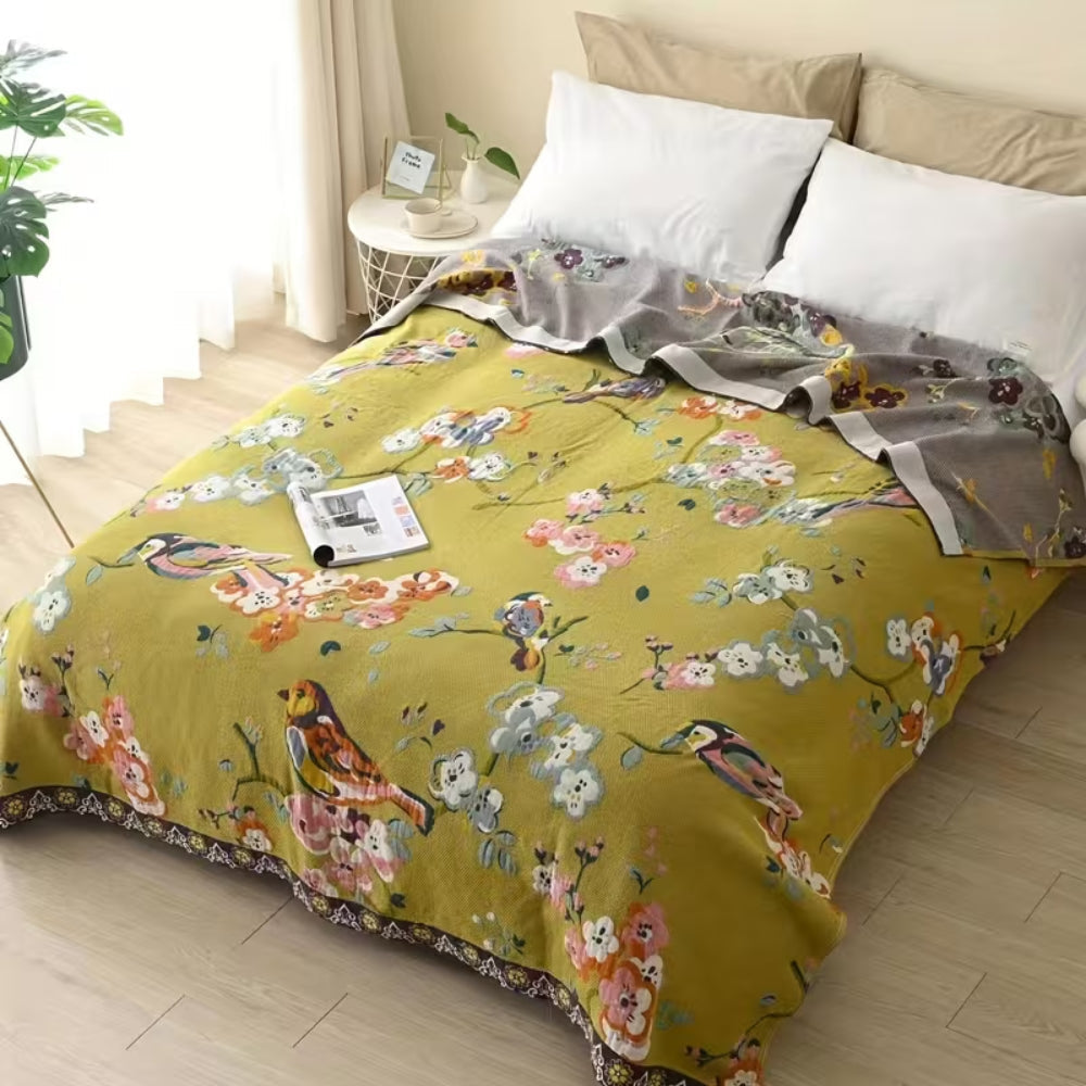 Breathable 100% Cotton Oversized Blanket (Fringed)