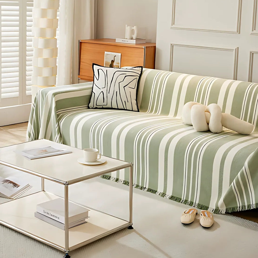 Breathable Chenille Striped Sofa Cover (Machine Washable)