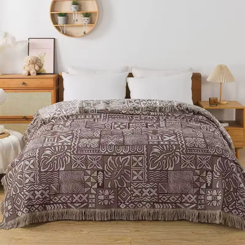 Breathable Cotton Muslin Blanket with Lace Trim