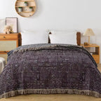 Breathable Cotton Muslin Blanket with Lace Trim