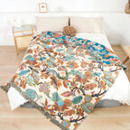 Breathable Cotton Ornamental Floral Blanket (Machine Washable)