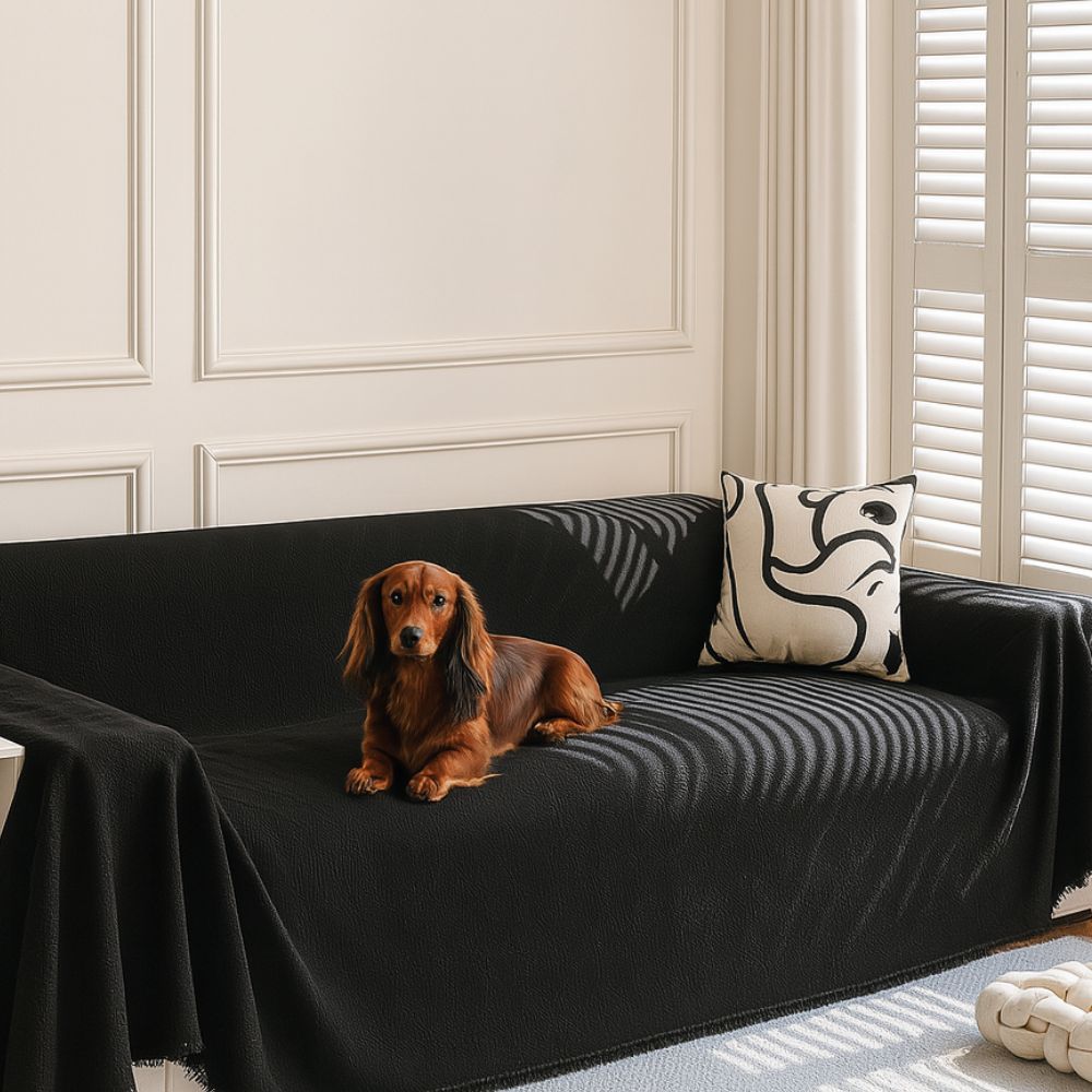 Breathable Diamond Grid Chenille Sofa Cover (Pet-Hair Friendly)