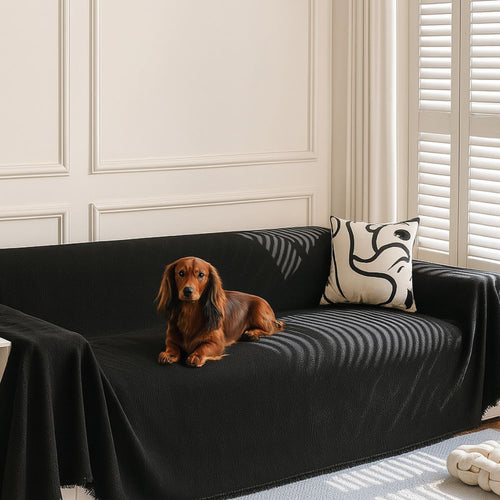 Breathable Diamond Grid Chenille Sofa Cover (Pet-Hair Friendly)