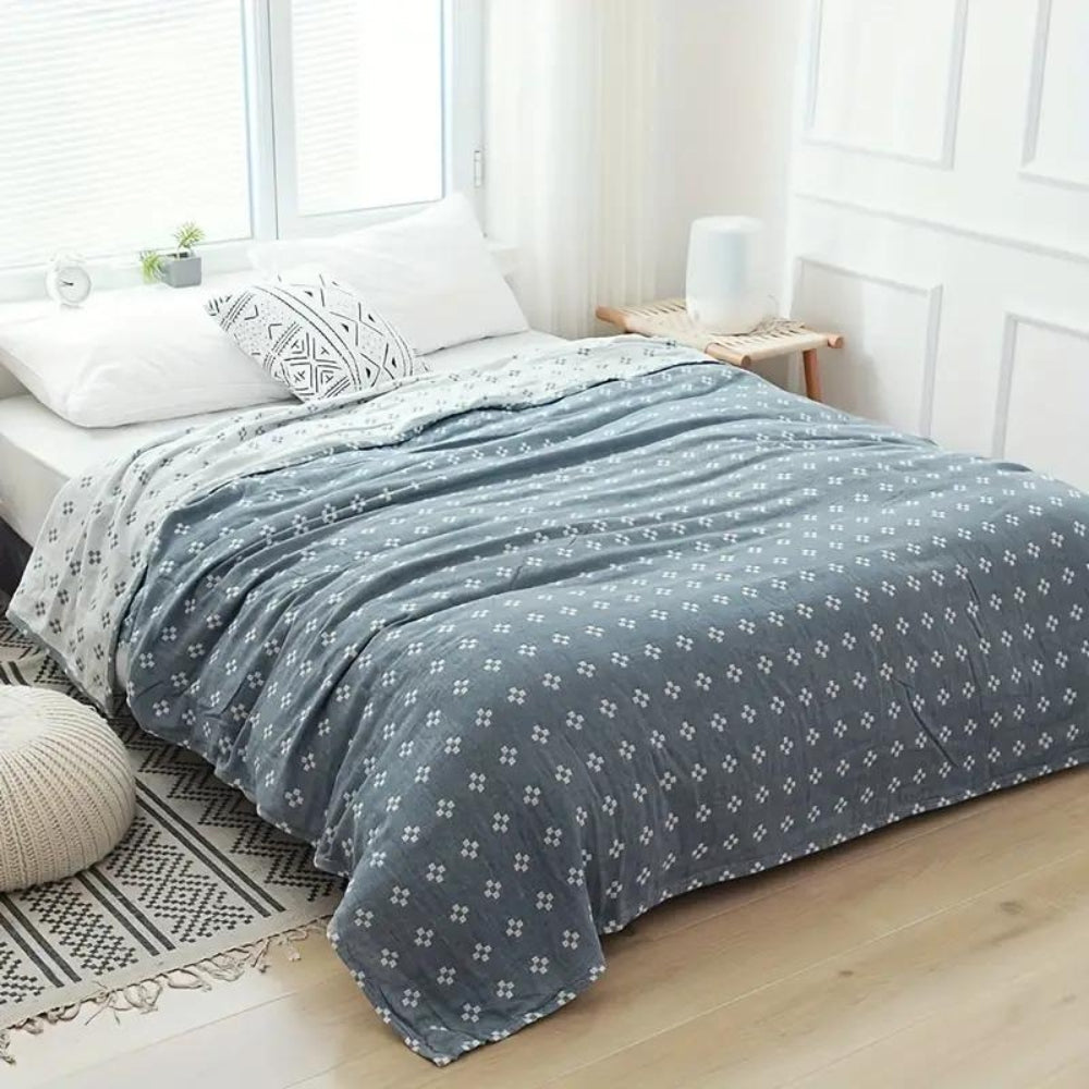Breathable & Lightweight Diamond Dot Cotton Gauze Blanket