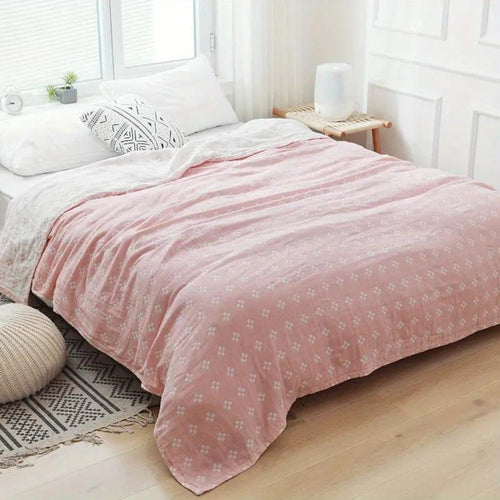 Breathable & Lightweight Diamond Dot Cotton Gauze Blanket