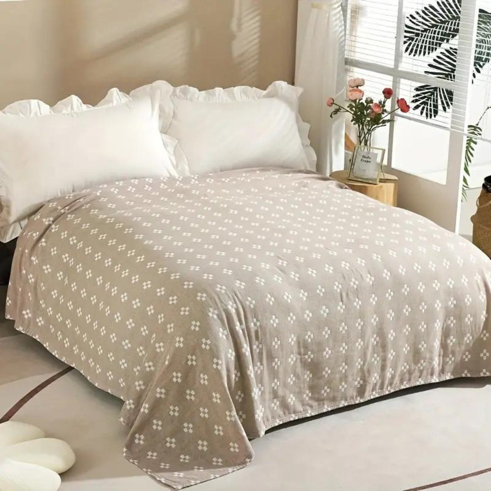 Breathable & Lightweight Diamond Dot Cotton Gauze Blanket