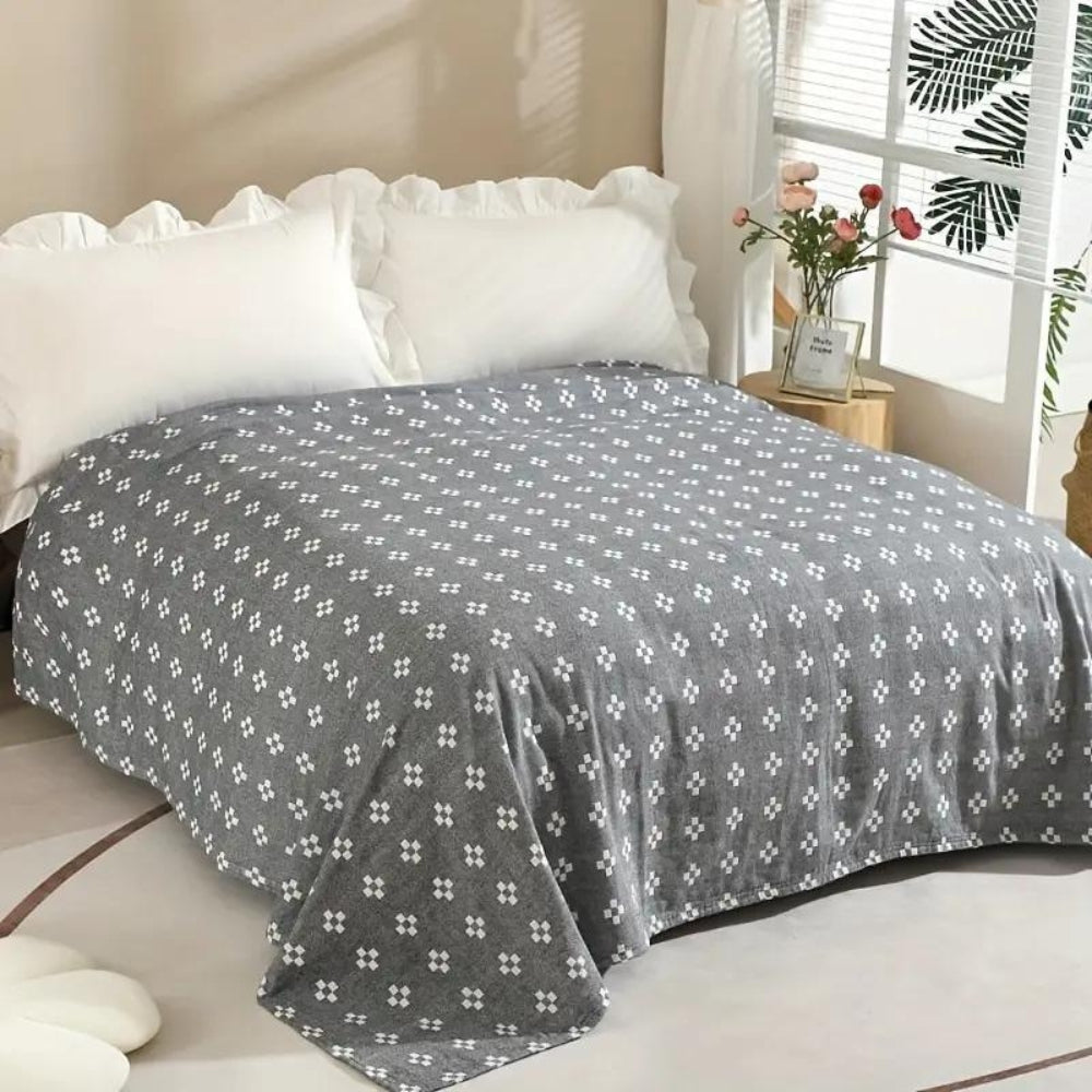 Breathable & Lightweight Diamond Dot Cotton Gauze Blanket