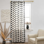 Breathable Linen Polka Dot Curtain Panel (Tassel Trim)