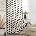 Breathable Linen Polka Dot Curtain Panel (Tassel Trim)