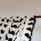 Breathable Linen Polka Dot Curtain Panel (Tassel Trim)