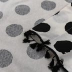 Breathable Linen Polka Dot Curtain Panel (Tassel Trim)