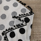 Breathable Linen Polka Dot Curtain Panel (Tassel Trim)