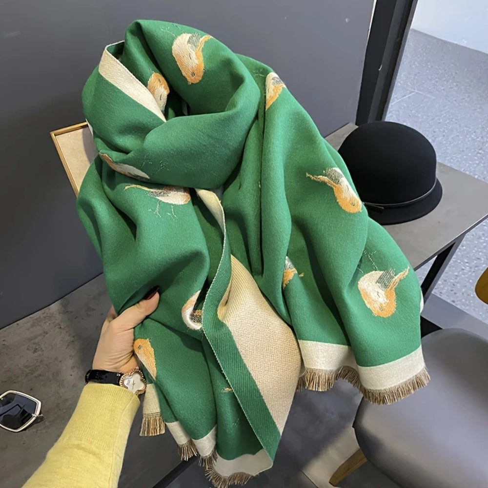 Breathable Microfiber Jacquard Shawl (Frayed Edge)