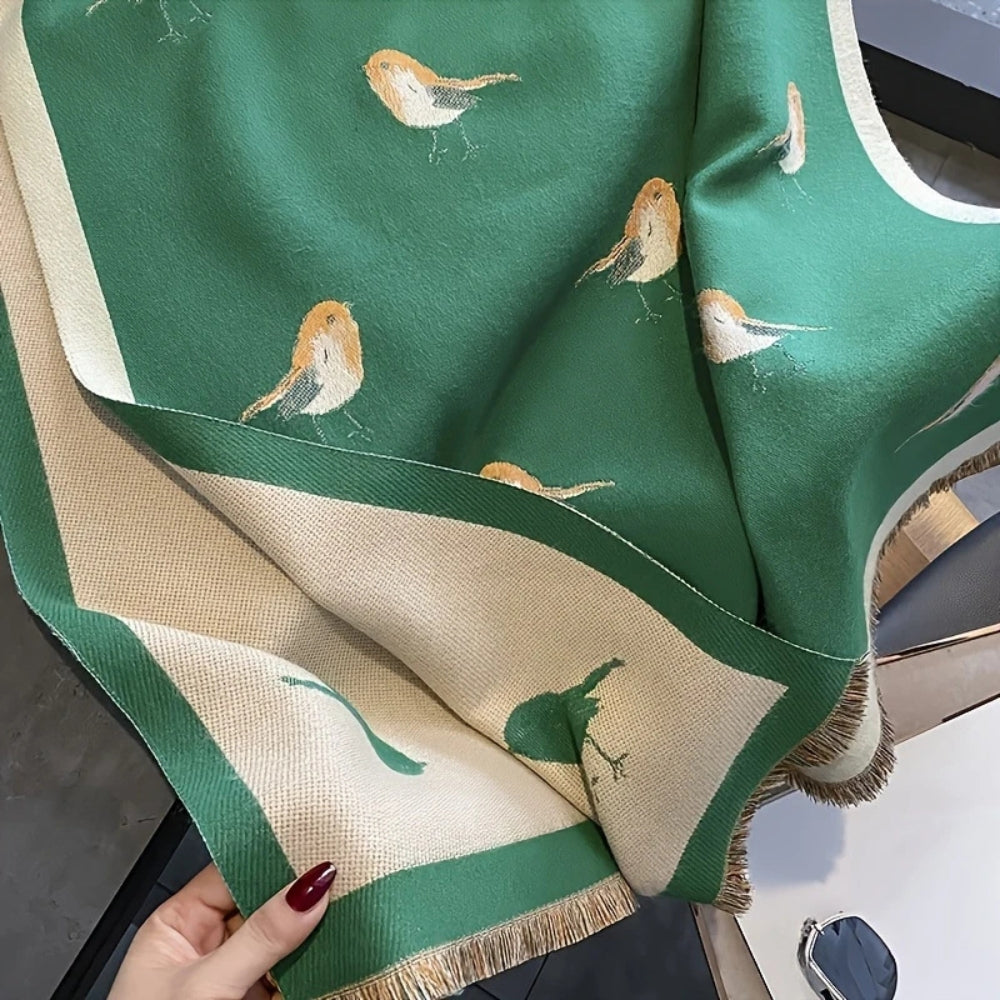 Breathable Microfiber Jacquard Shawl (Frayed Edge)