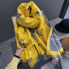 Breathable Microfiber Jacquard Shawl (Frayed Edge)