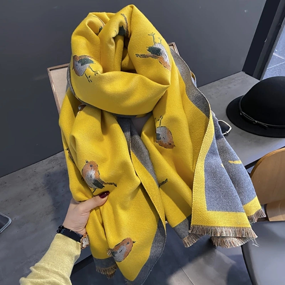 Breathable Microfiber Jacquard Shawl (Frayed Edge)