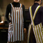 Breathable Microfiber Vertical Stripe Apron With Pockets