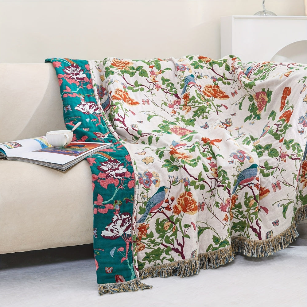 Breathable Reversible Woven Cotton Blanket (All-Season)