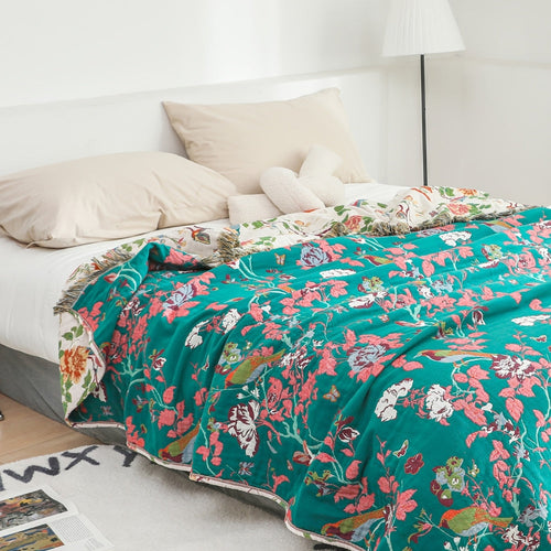 Breathable Reversible Woven Cotton Blanket (All-Season)
