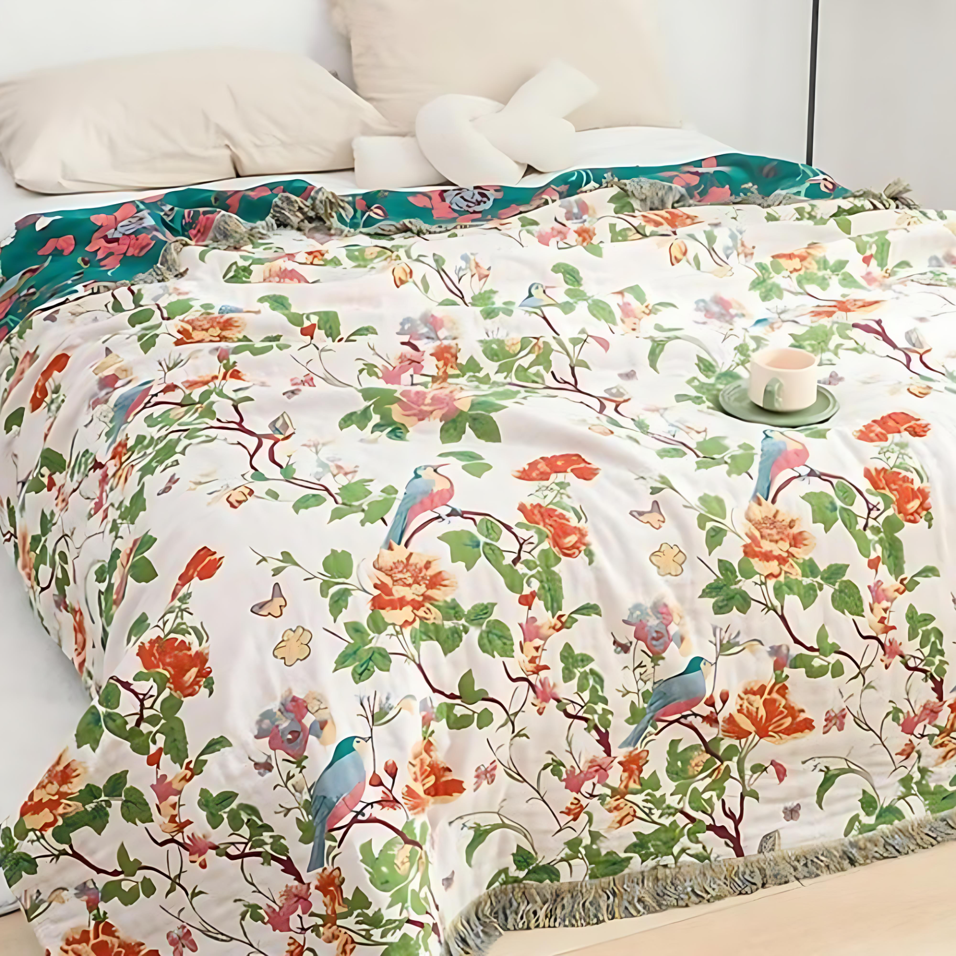 Breathable Reversible Woven Cotton Blanket (All-Season)