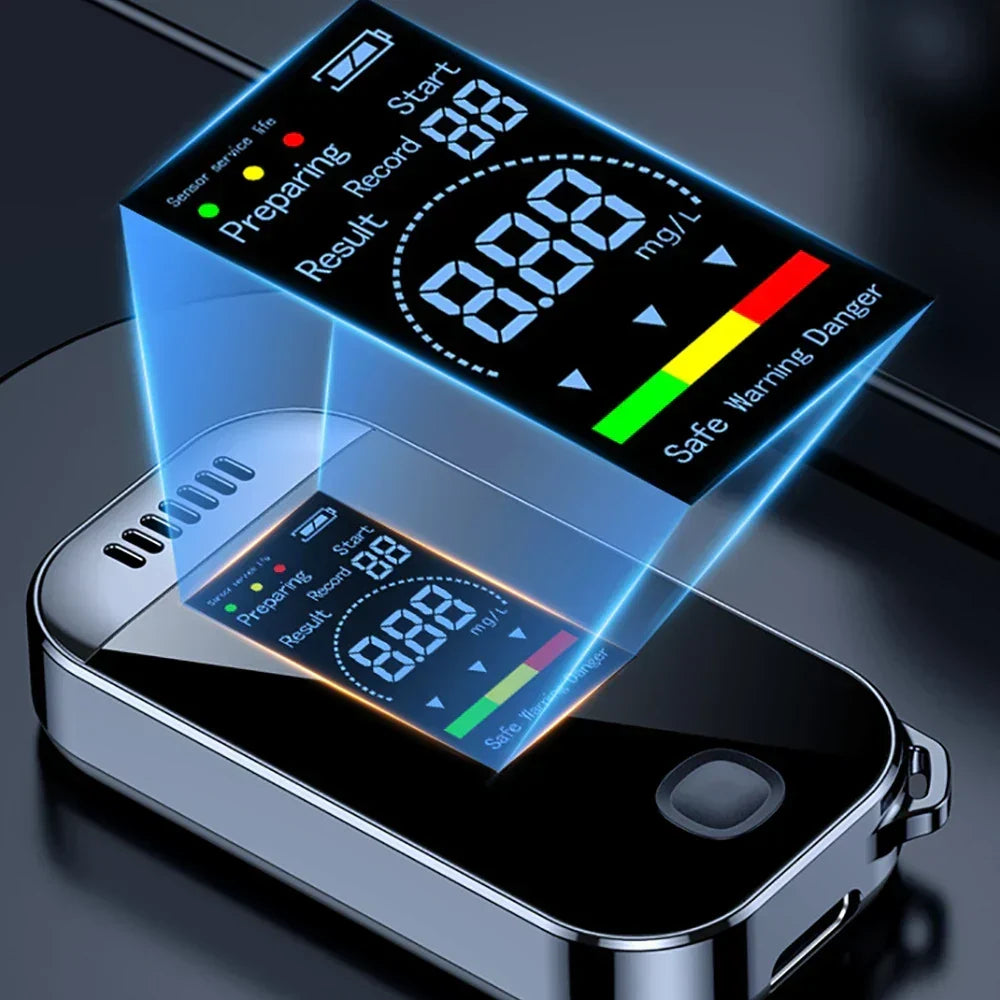 Breathalyzer Keychain LCD Screen & USB Rechargeable
