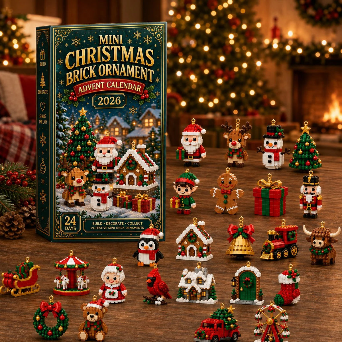 Brick Advent Calendar 24 Mini Building Sets Hanging Loops
