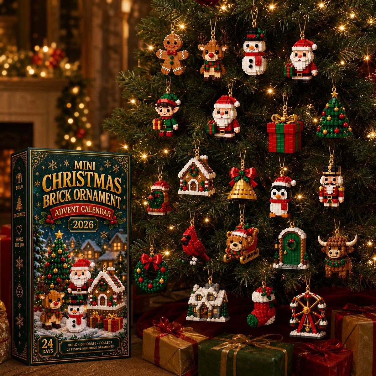 Brick Advent Calendar 24 Mini Building Sets Hanging Loops