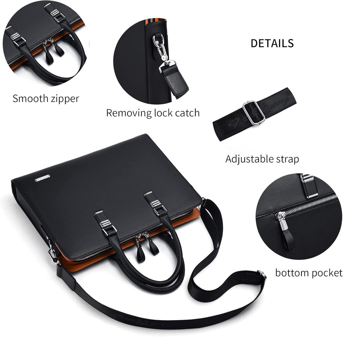 Briefcase Genuine Leather Fits 15.6 Inch Laptop