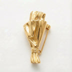 Brooch Mini Flower Vase Polished Metal
