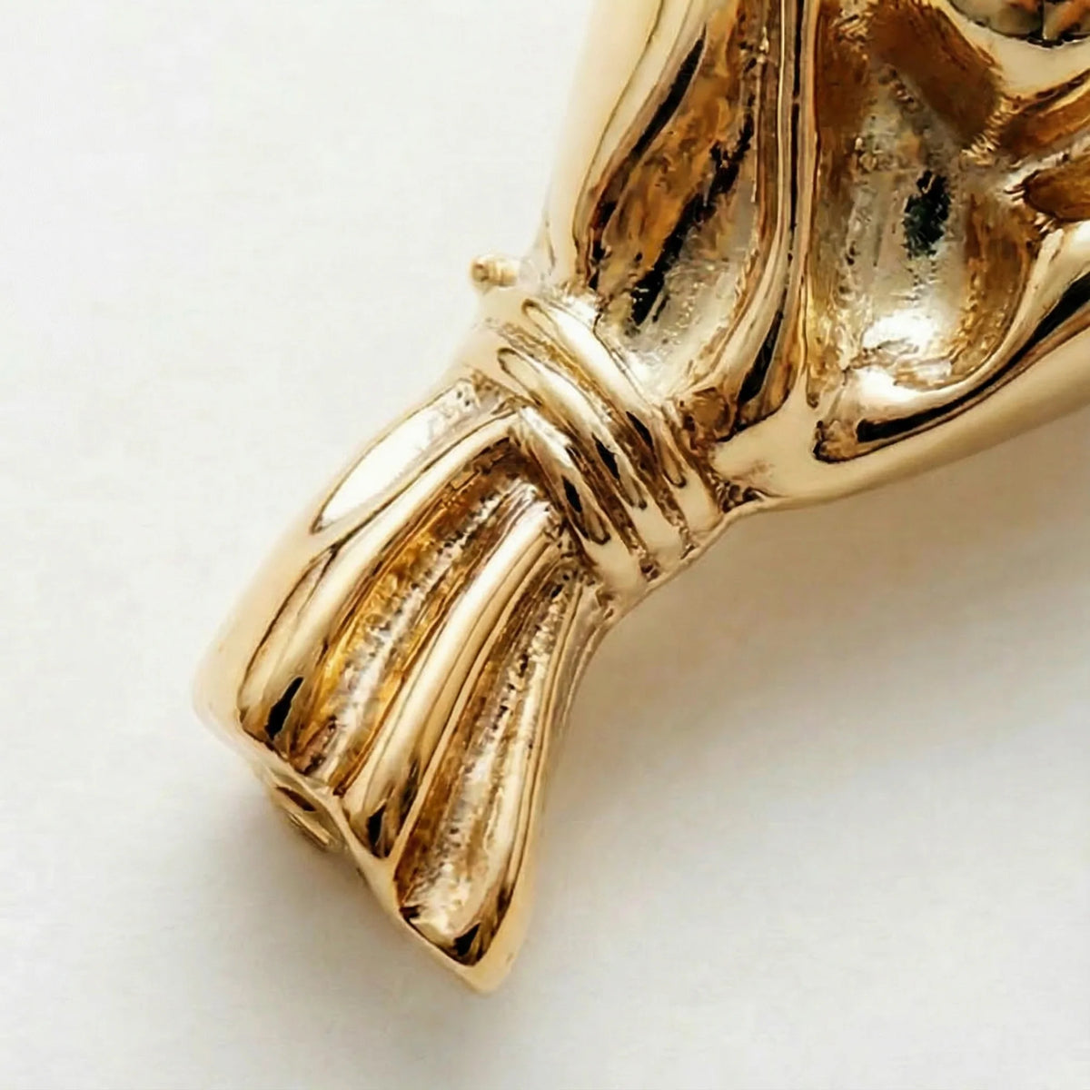 Brooch Mini Flower Vase Polished Metal