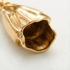 Brooch Mini Flower Vase Polished Metal