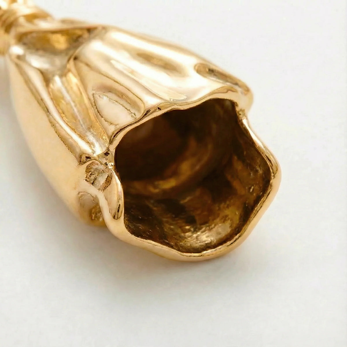 Brooch Mini Flower Vase Polished Metal