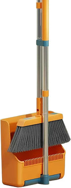 Broom & Dustpan Set 180° Rotating Head Adjustable Handle