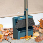 Broom & Dustpan Set 180° Rotating Head Adjustable Handle