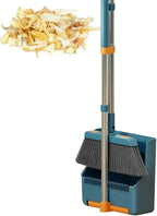 Broom & Dustpan Set 180° Rotating Head Adjustable Handle
