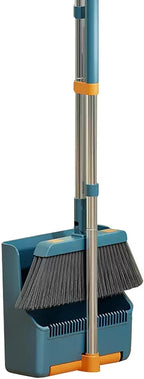 Broom & Dustpan Set 180° Rotating Head Adjustable Handle