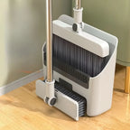 Broom & Dustpan Set Space-Saving Soft Dense Bristles