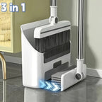 Broom & Dustpan Set Space-Saving Soft Dense Bristles