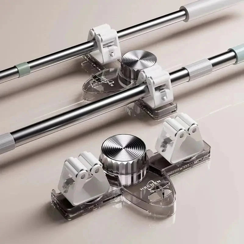 Broom & Mop Holder No-Drill Suction Auto Clamp