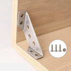 Brushed Stainless Steel Triangular Corner Brace (Pack of 10)