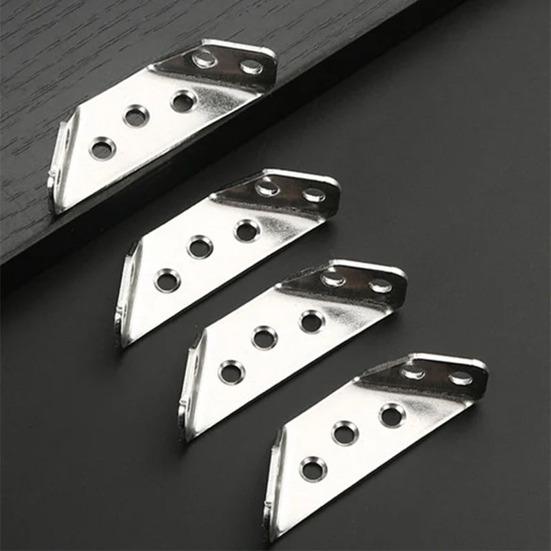 Brushed Stainless Steel Triangular Corner Brace (Pack of 10)
