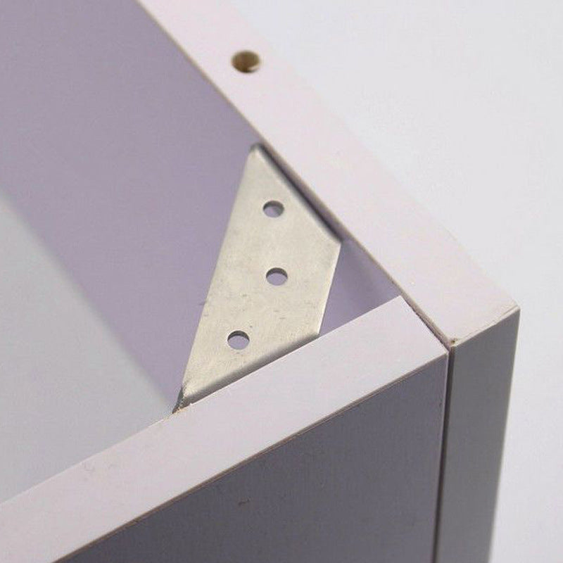 Brushed Stainless Steel Triangular Corner Brace (Pack of 10)
