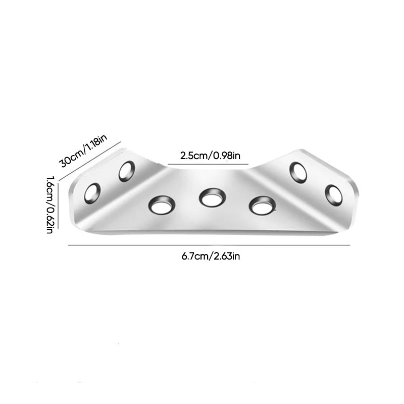 Brushed Stainless Steel Triangular Corner Brace (Pack of 10)