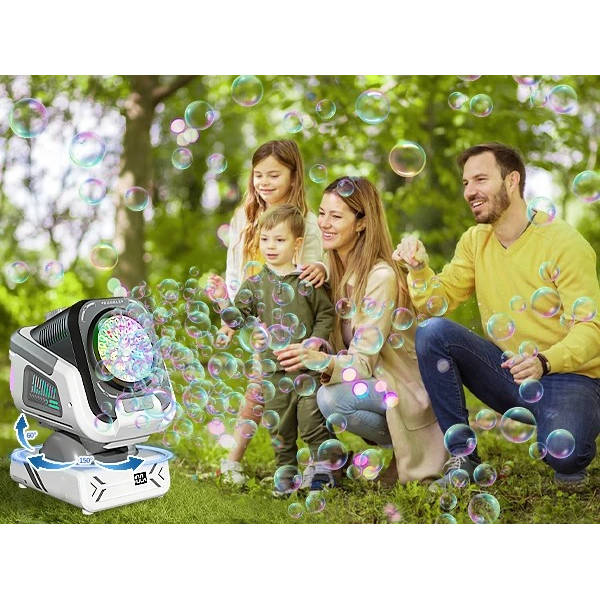 Bubble Machine Rechargeable RGB Lights 30,000 Bubbles Per Minute