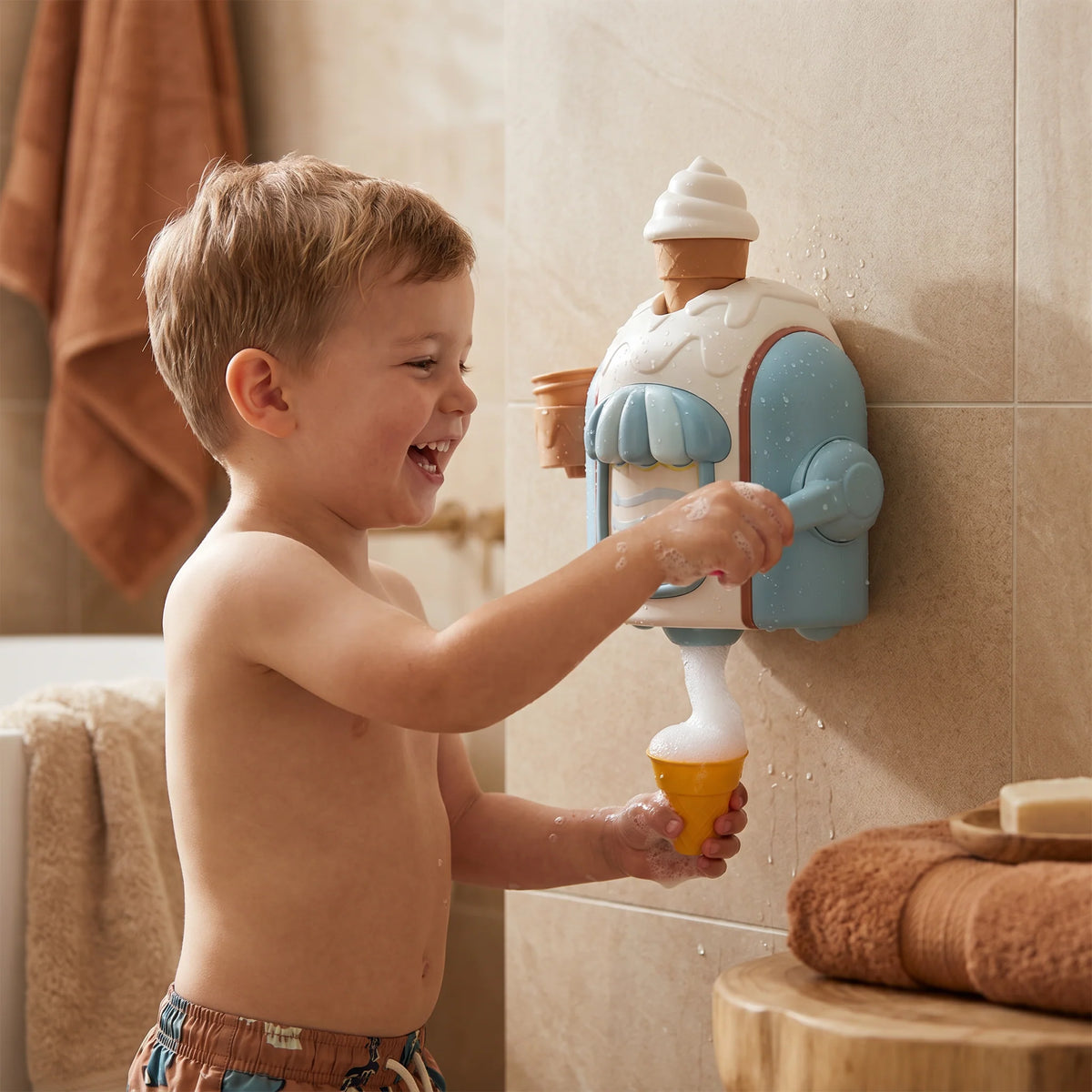 Bubble Maker Ice Cream Cone Suction Cup Battery Operated