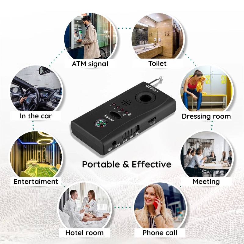 Bug Detector RF Hidden Camera & Microphone 10-Hour Battery