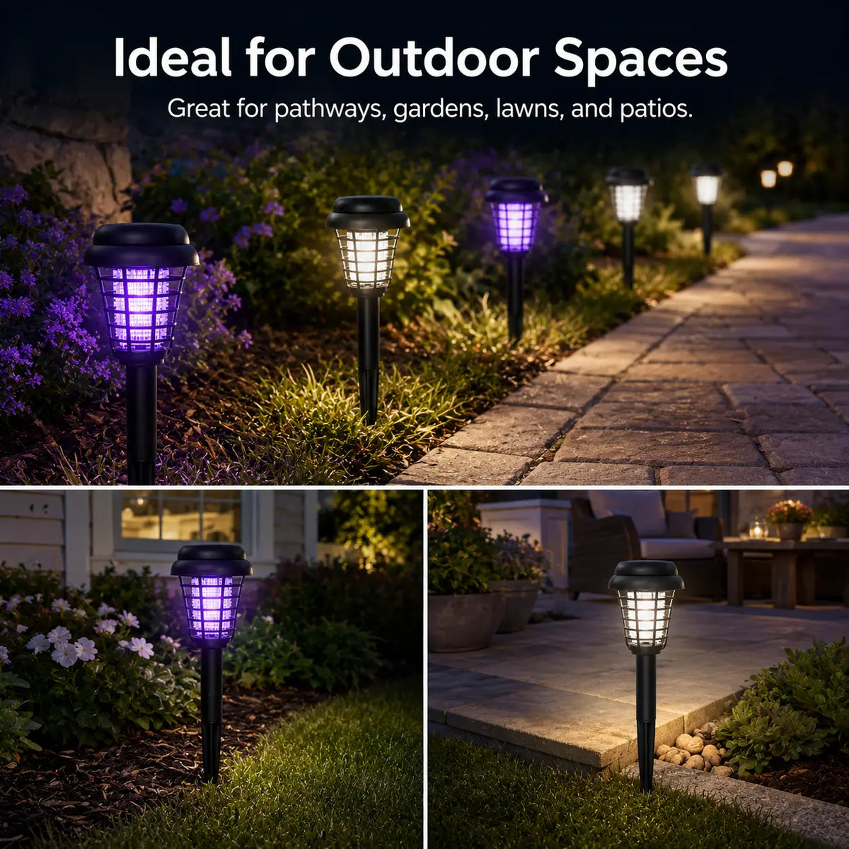 Bug Zapper Solar-Powered Dual-Mode Pathway Light