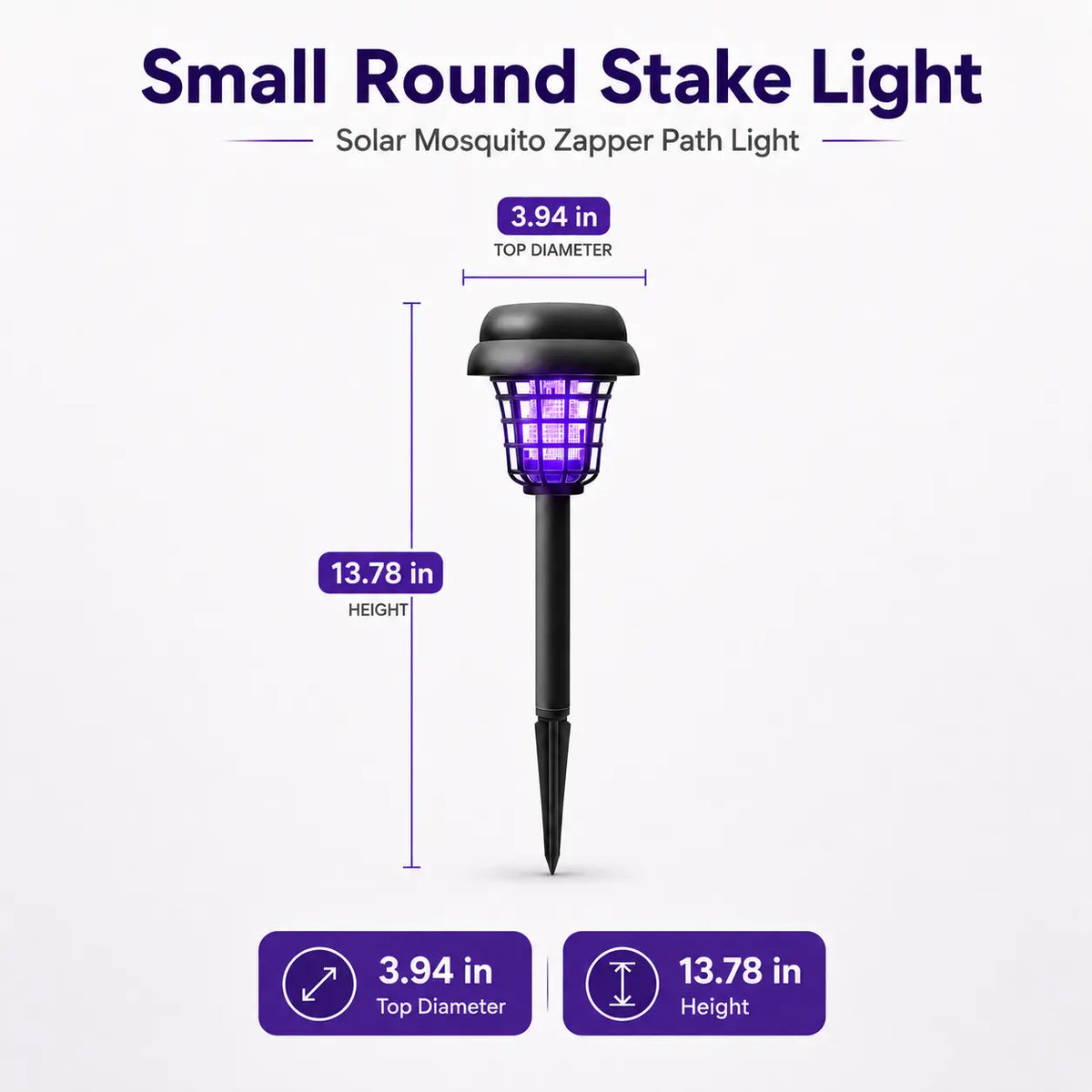 Bug Zapper Solar-Powered Dual-Mode Pathway Light