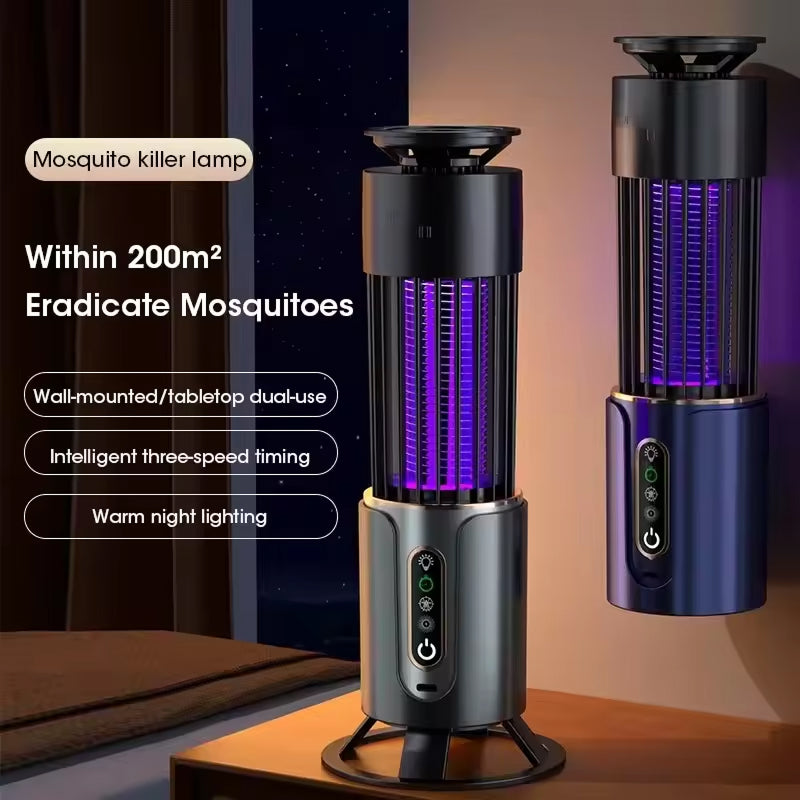 Bug Zapper USB Rechargeable Whisper-Quiet 250 Sq Ft Coverage