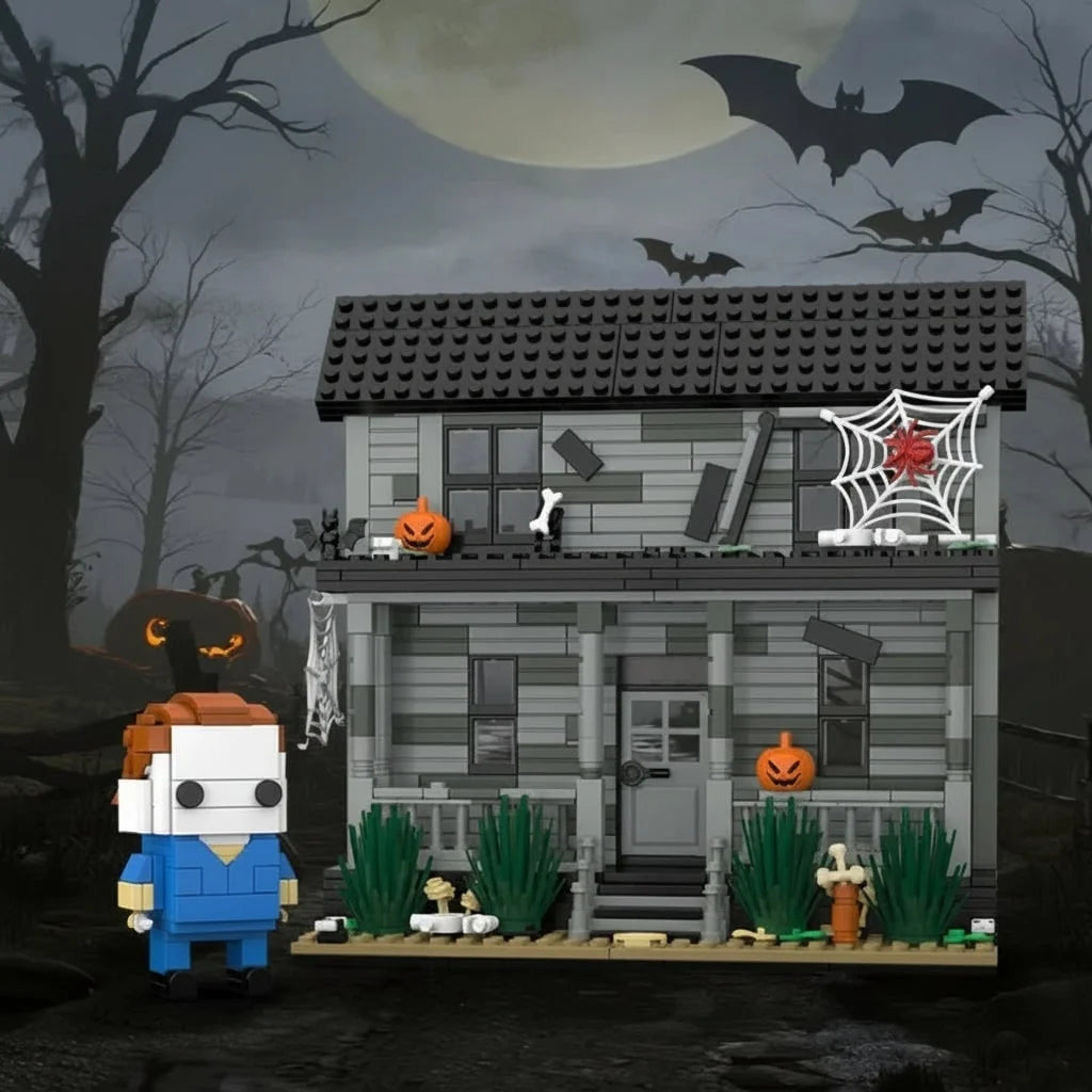 Building Block Set Haunted House Stackable Bricks & Figures